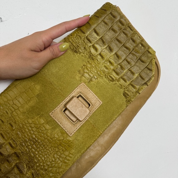 l.a.m.b. citron yellow leather clutch - Picture 3 of 6